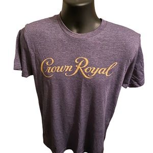 Crown Royal T-Shirt. Gray T-Shirt, with Gold Writing. Size M, Medium